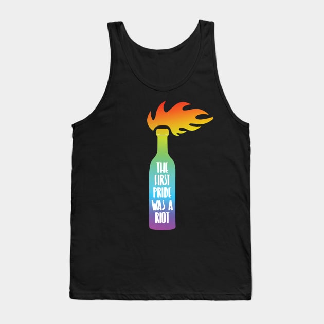 The First Pride was a Riot - rainbow Tank Top by BlackDogArtwork